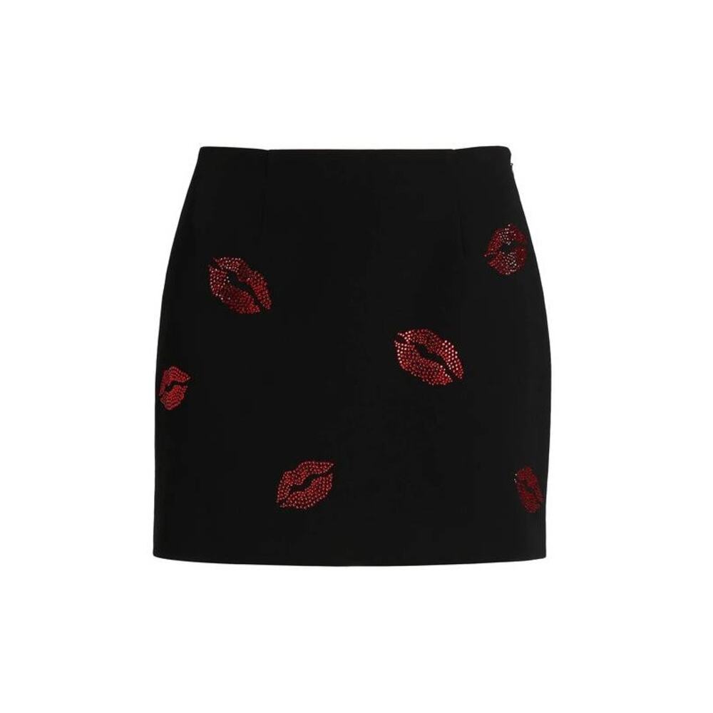 Cinq a Sept Kissing Booth Doris Crystal Jean Skirt in Black 4 - Picture 5 of 5